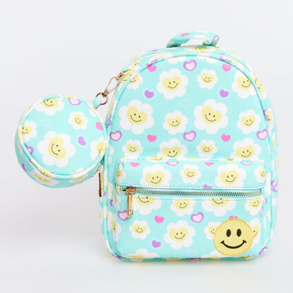 Mint Heart Motif Backpack - Image 1 - please select to enlarge image