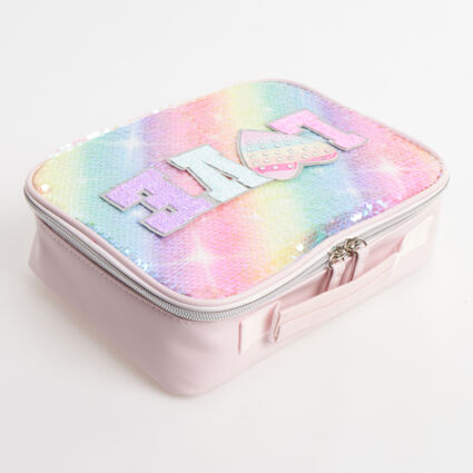 Pink Sequin Love Lunch Bag  - Image 1 - please select to enlarge image