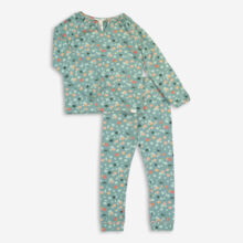 Two Piece Duck Egg Floral Pjyama Set