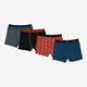 Four Pack Grey Orange & Teal Performance Boxer Briefs - Image 1 - please select to enlarge image