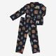 Two Piece Navy Satin Pyjama Set - Image 2 - please select to enlarge image