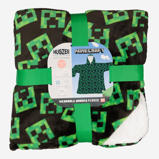 Green Minecraft Fleece Hooded Fleece   - Image 1 - please select to enlarge image