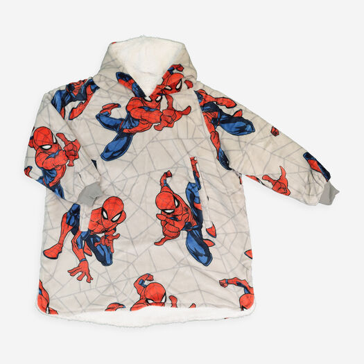 Grey Spiderman Fleece Hoodie - Image 1 - please select to enlarge image