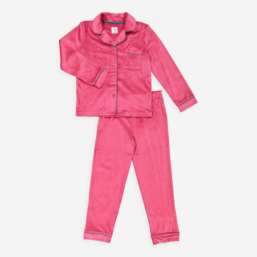 Pink Velour Pyjama Set - Image 1 - please select to enlarge image