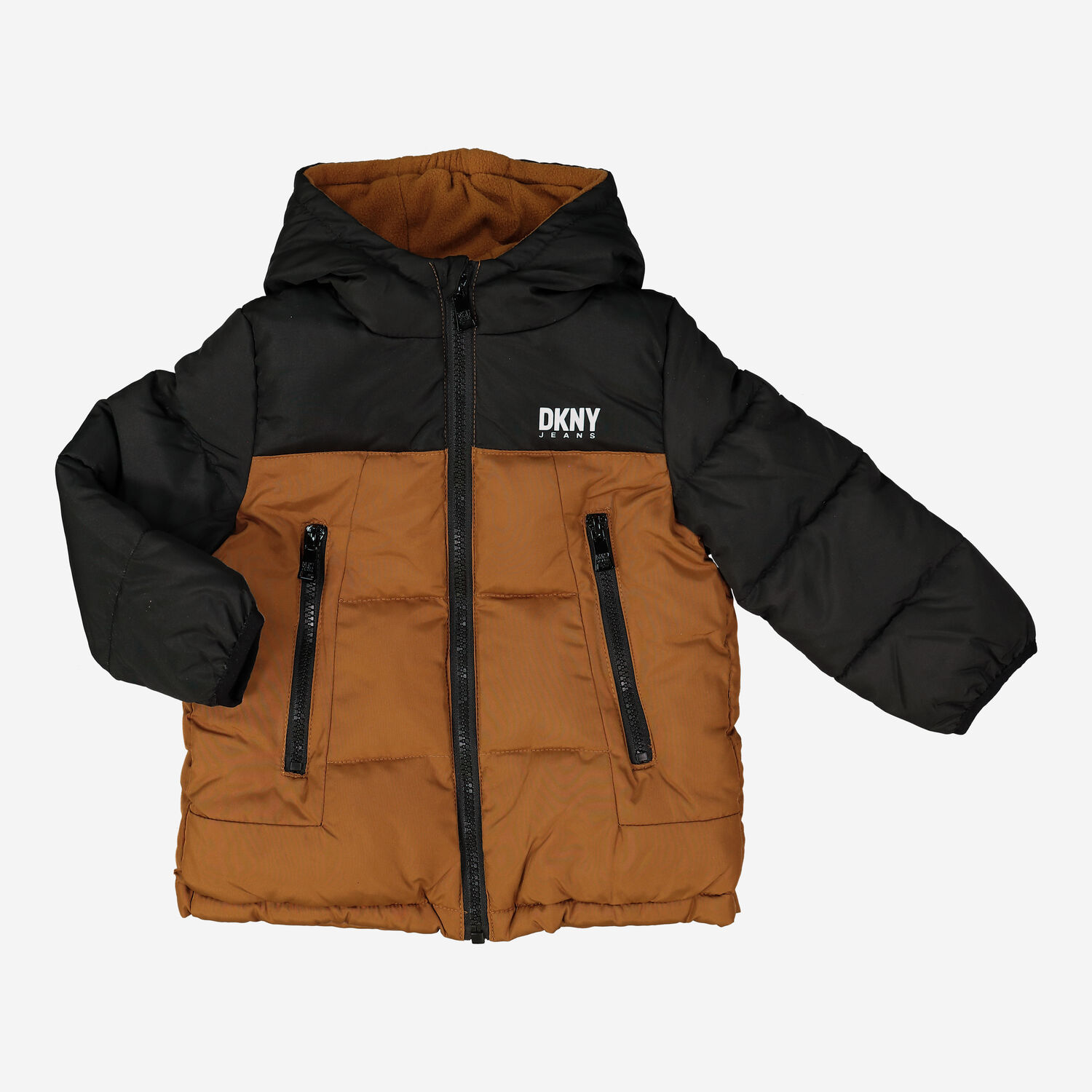 Tan Black Colour Block Puffer Jacket TK Maxx UK