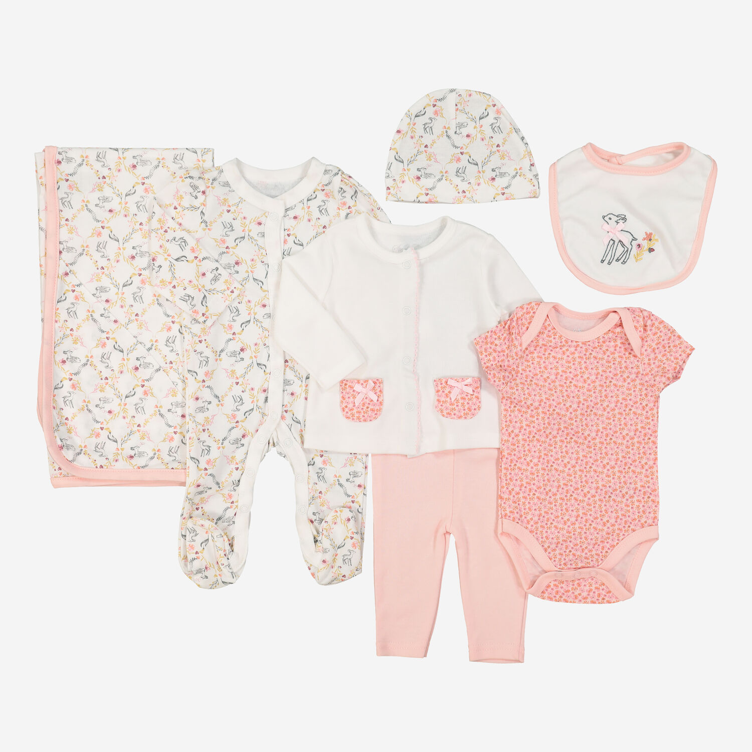 White Pink Seven Piece Baby Gift Set TK Maxx UK - Main Image