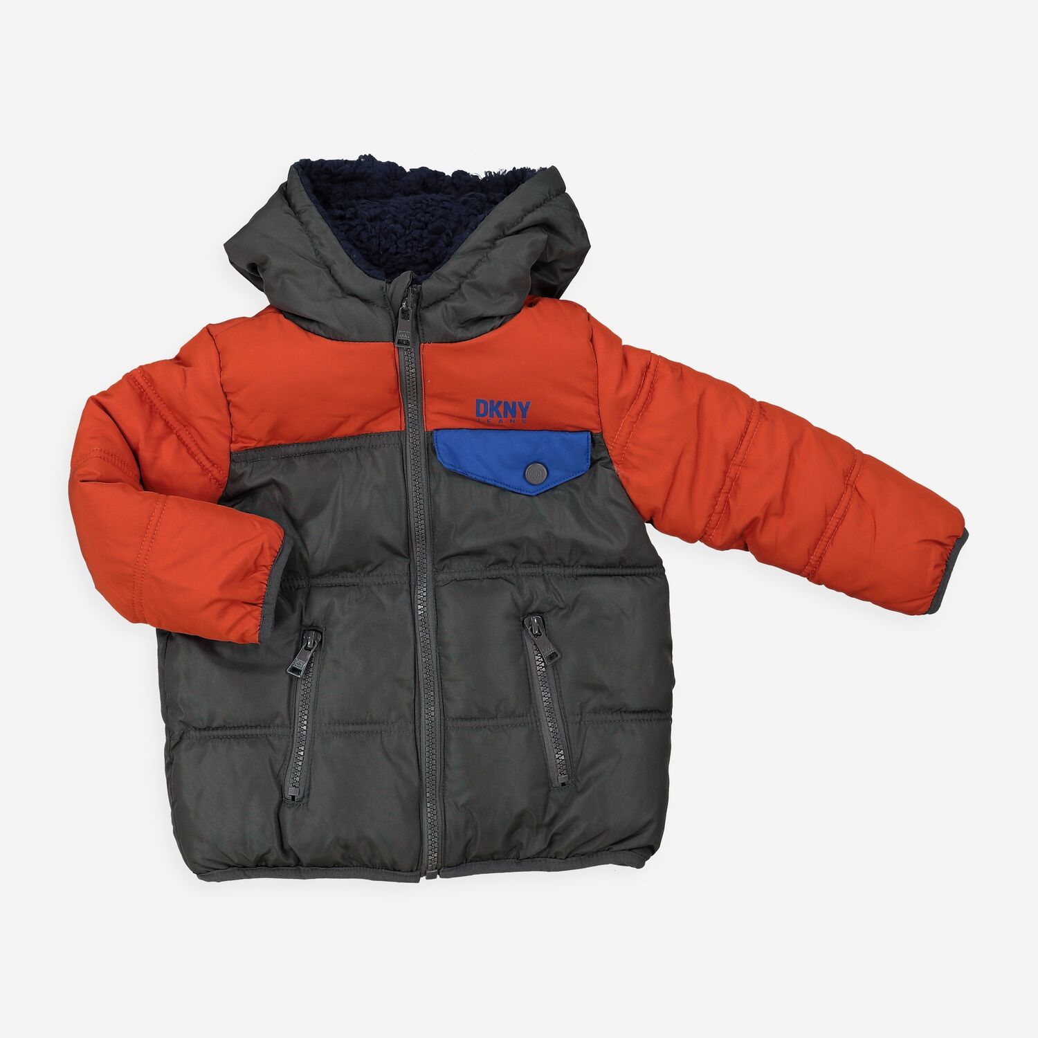 Navy Grey Reversible Puffer Jacket TK Maxx UK