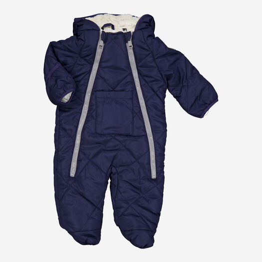 Navy Pocket Quilted Pram Suit - Image 1 - please select to enlarge image