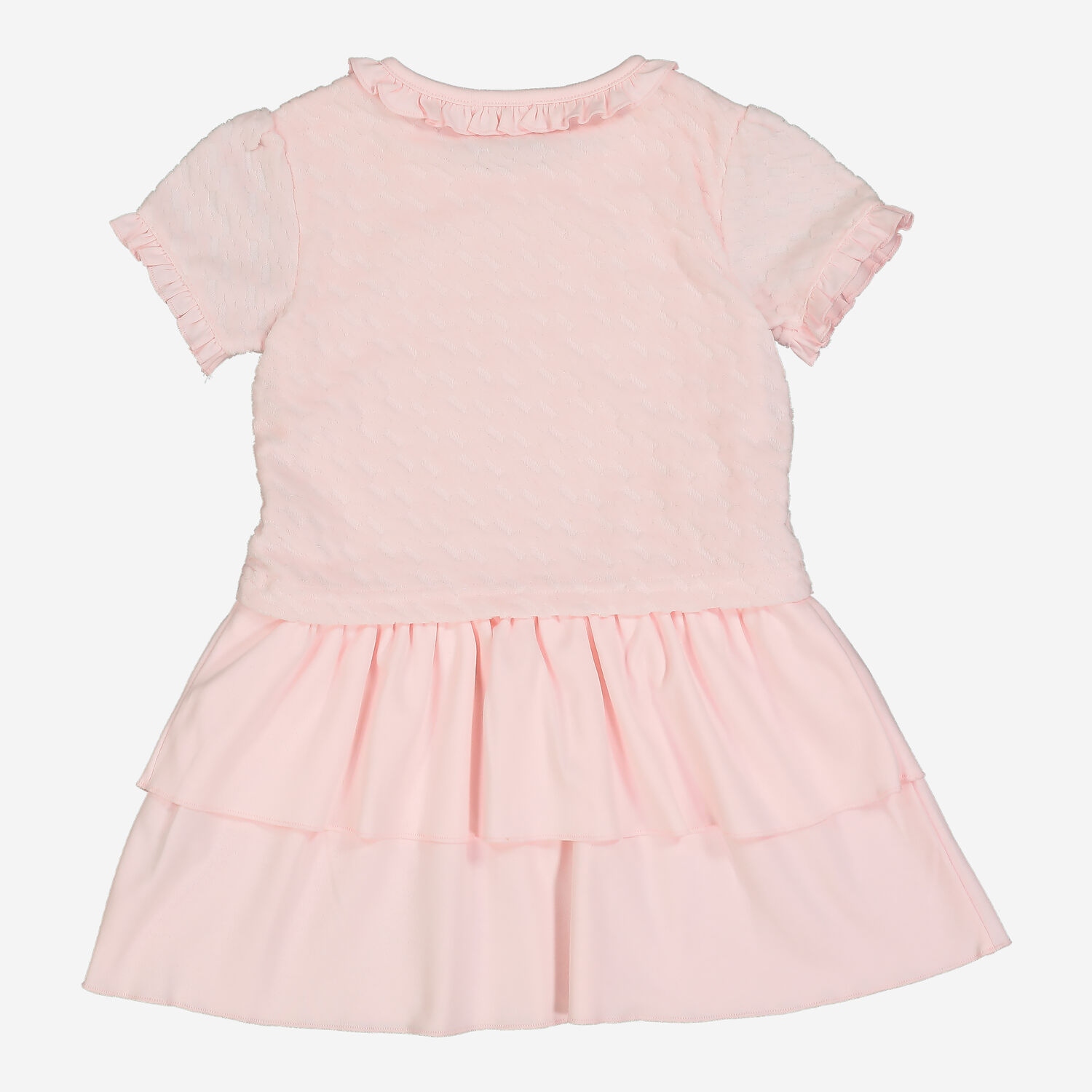 Pink Jacquard Frill Skirt Dress