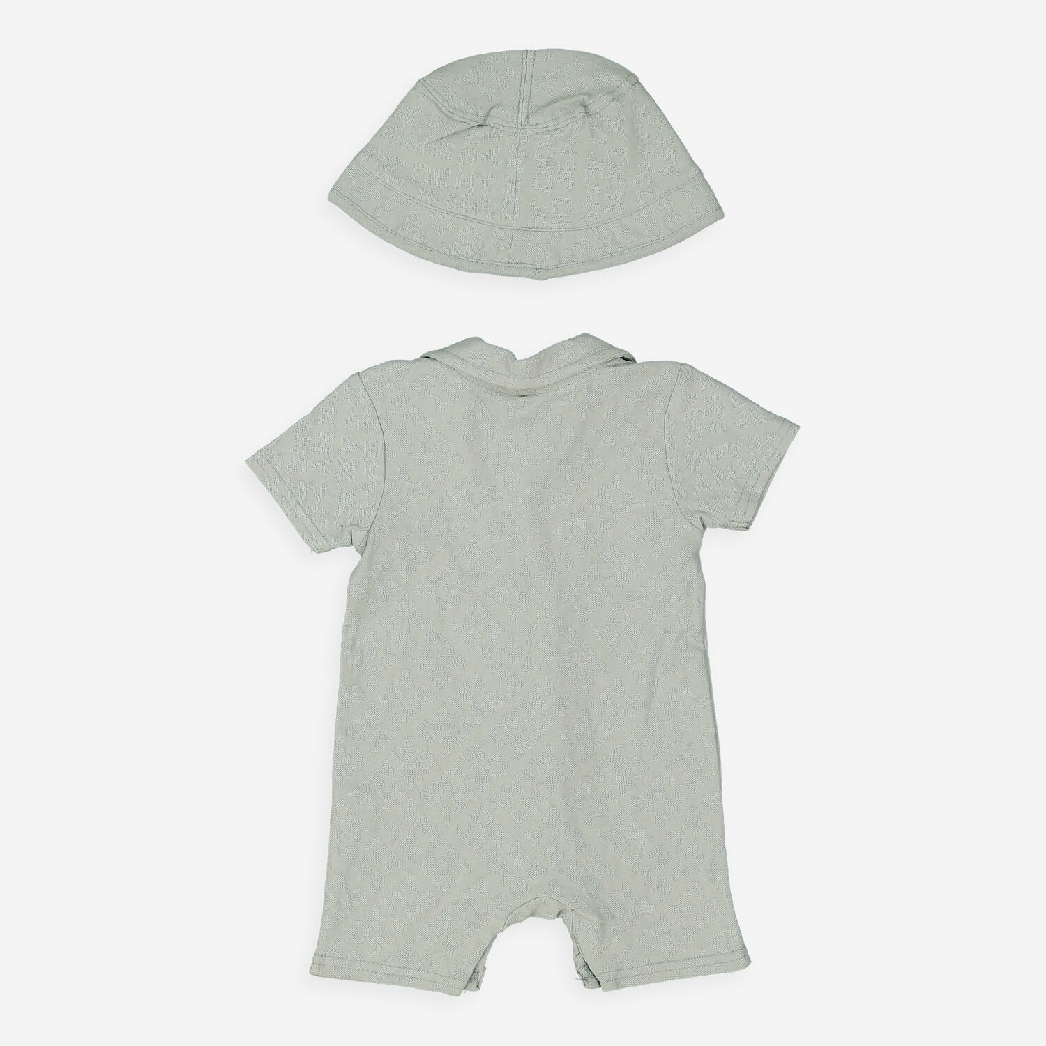 Green Short Sleeve Romper & Hat Set