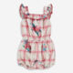 Pink & White Floral Check Romper - Image 1 - please select to enlarge image