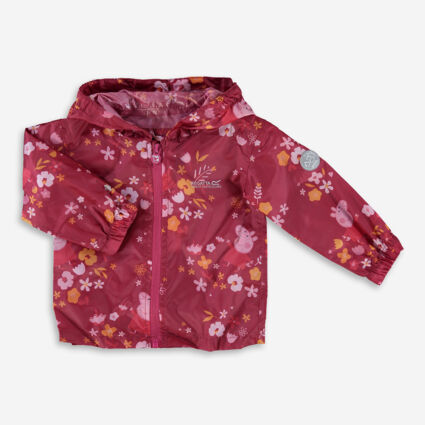 Berry Red Floral Waterproof Jacket - Image 1 - please select to enlarge image