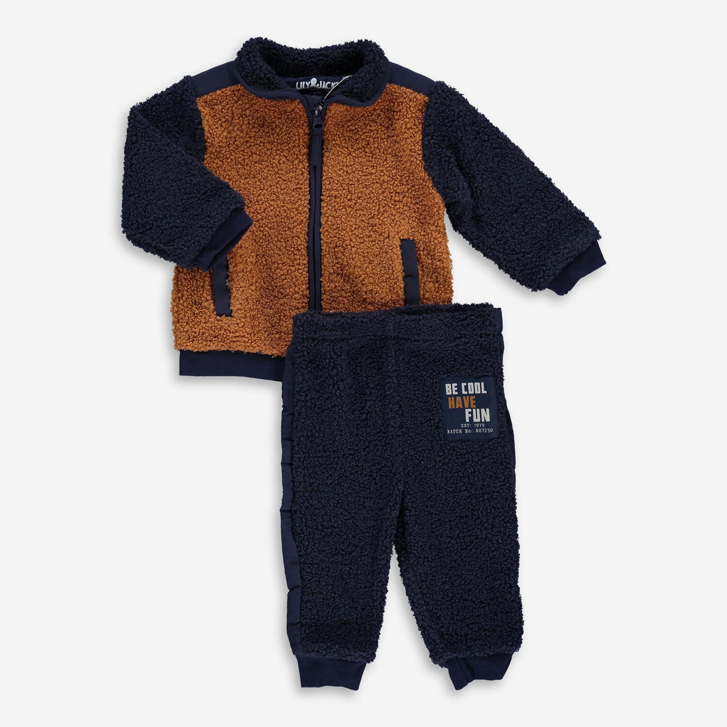 Unisex Teddy Fleece Track Pants - Navy