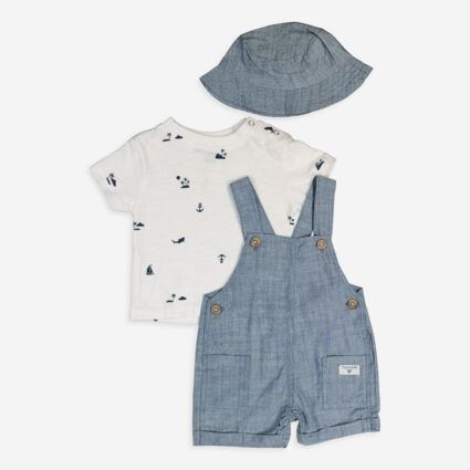 Three Piece Blue & White Outfit - Image 1 - please select to enlarge image