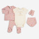Five Piece Rose Pink Bunny Set  - Image 1 - please select to enlarge image