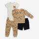 Five Piece Beige Joggers Set  - Image 1 - please select to enlarge image