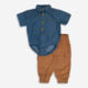 Blue & Brown Two Piece Outfit - Image 1 - please select to enlarge image