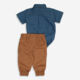 Blue & Brown Two Piece Outfit - Image 2 - please select to enlarge image
