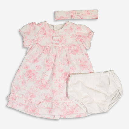 Three Piece Pink & White Floral Outfit  - Image 1 - please select to enlarge image