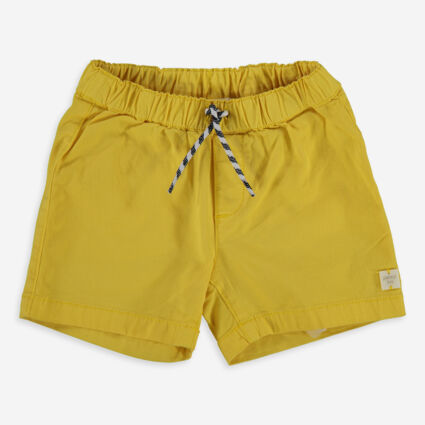 Yellow Branded Shorts - Image 1 - please select to enlarge image