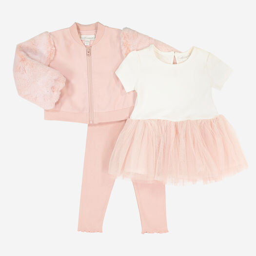 Pink Three Piece Outfit Set - Image 1 - please select to enlarge image