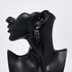 Gold Tone & Black Montana Chandelier Drop Earrings - Image 2 - please select to enlarge image