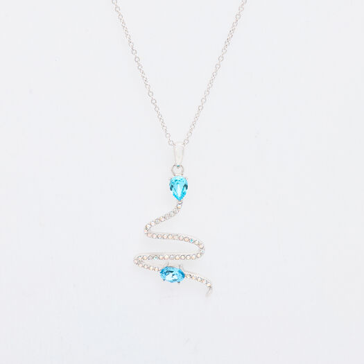Sterling Silver Snake Pendant Necklace  - Image 1 - please select to enlarge image