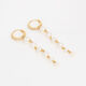 Yellow Gold Plated Pearl Effect Drop Earrings - Image 1 - please select to enlarge image