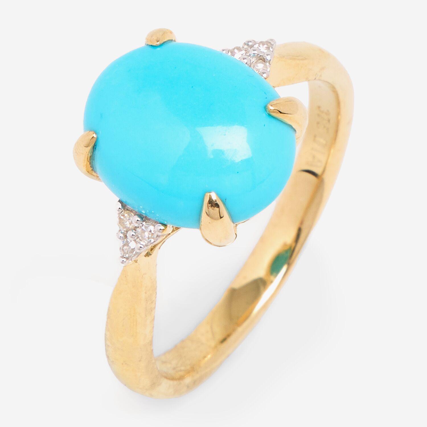 9ct Gold Diamond Turquoise Ring TK Maxx UK - Main Image