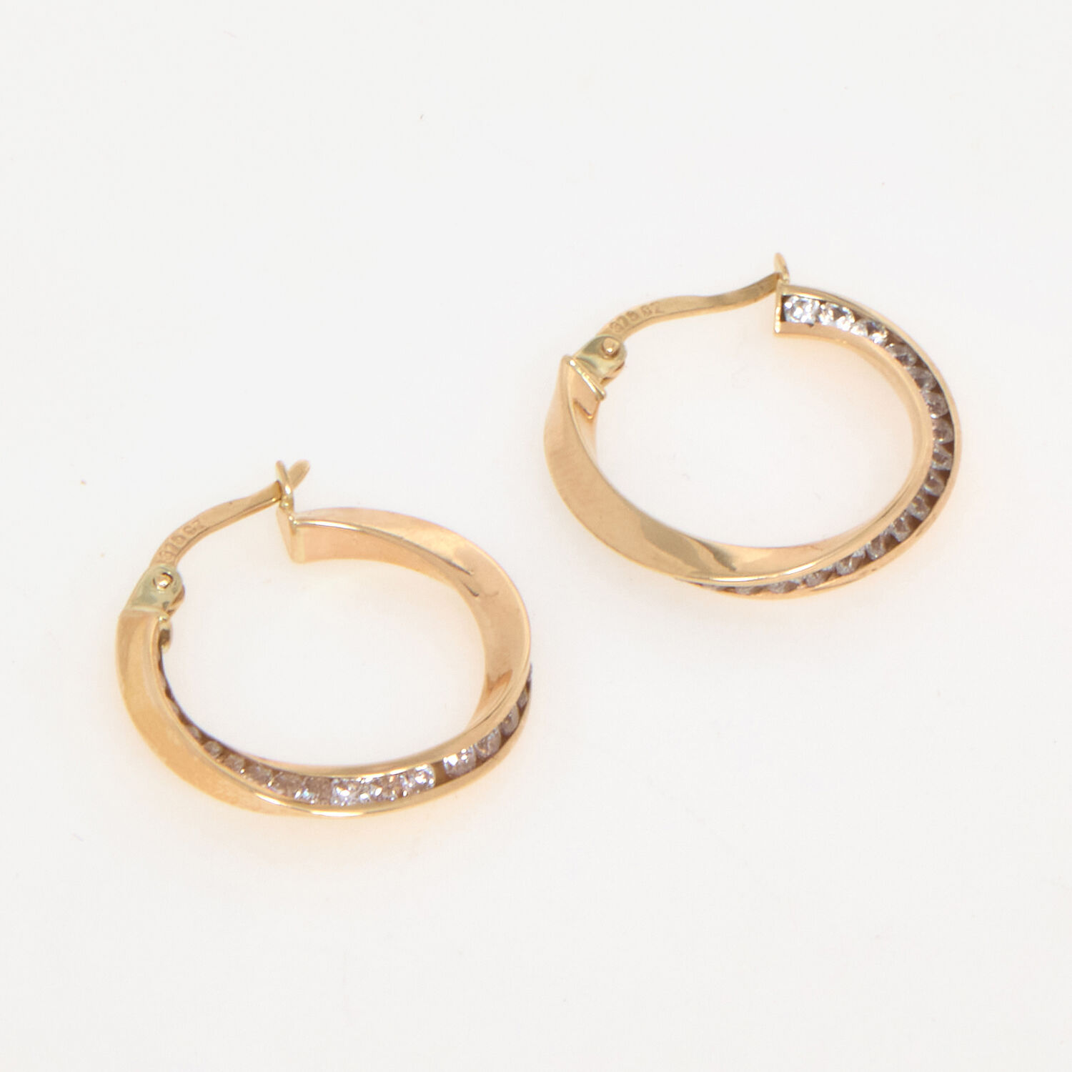 9ct Gold Cubic Zirconia Hoop Earrings TK Maxx UK