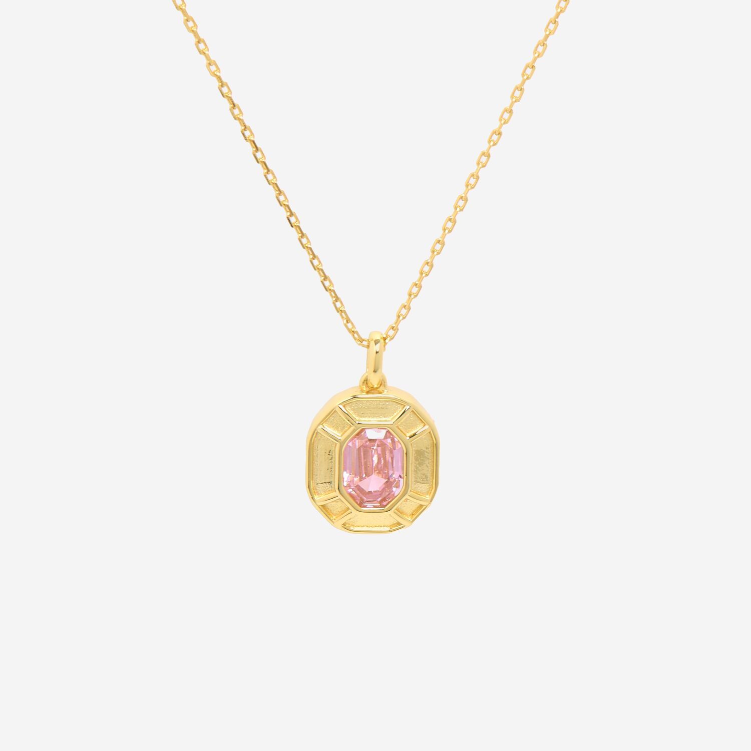 Gold Plated Sterling Silver Cubic Zirconia Pendant Necklace TK