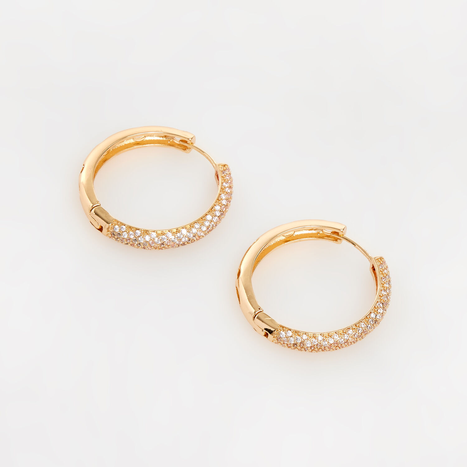 18ct Gold Plated Embellished Hoop Earrings - TK Maxx UK