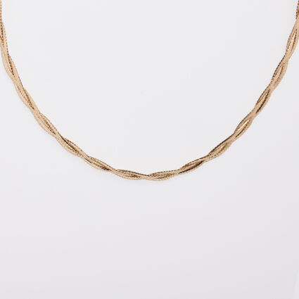 9ct Gold Braided Mesh Necklace  - Image 1 - please select to enlarge image