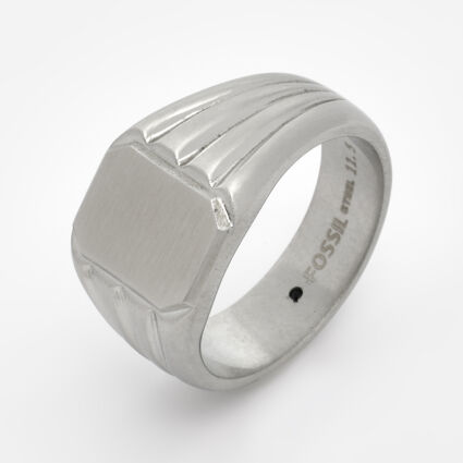 Silver Tone Square Face Ring  - Image 1 - please select to enlarge image