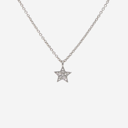 Silver Tone Embellished Star Pendant Necklace   - Image 1 - please select to enlarge image