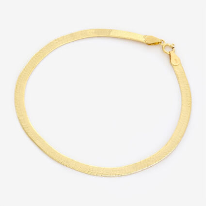 9ct Yellow Gold Herringbone Bracelet - TK Maxx UK