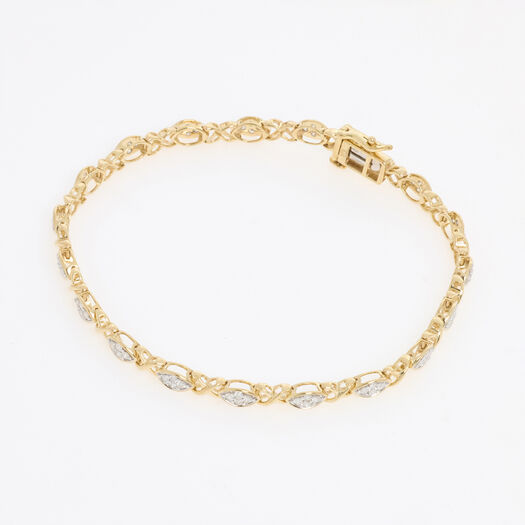 Madison Avenue 9ct Yellow Gold 1ct Diamond HI I2-I3 Bracelet