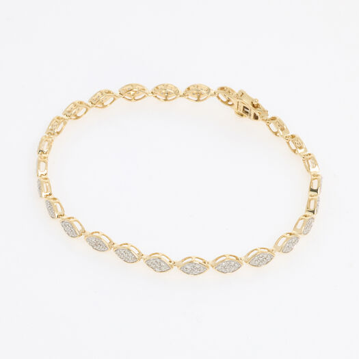 Madison Avenue 9ct Yellow Gold 1ct Diamond HI I2-I3 Bracelet