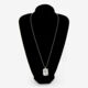 Silver Tone Double Tag Pendant Necklace  - Image 2 - please select to enlarge image