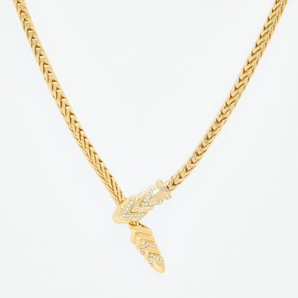 Gold Tone Snake Chain Necklace - Image 1 - please select to enlarge image