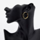 Black & Gold Plated Icona Hoop Earrings - Image 2 - please select to enlarge image
