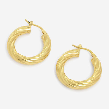 9ct Gold Hoop Earrings   - Image 1 - please select to enlarge image