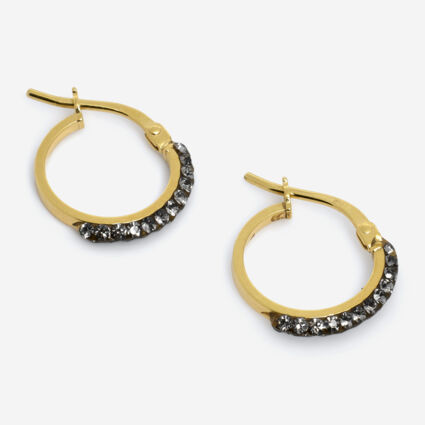 9ct Gold Embellished Hoop Earrings - Image 1 - please select to enlarge image