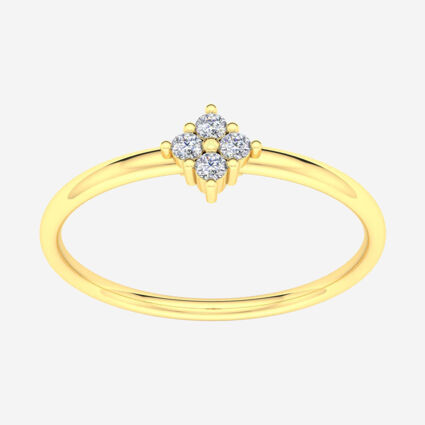 9ct Yellow Gold 0.06ct Diamond Ring - Image 1 - please select to enlarge image
