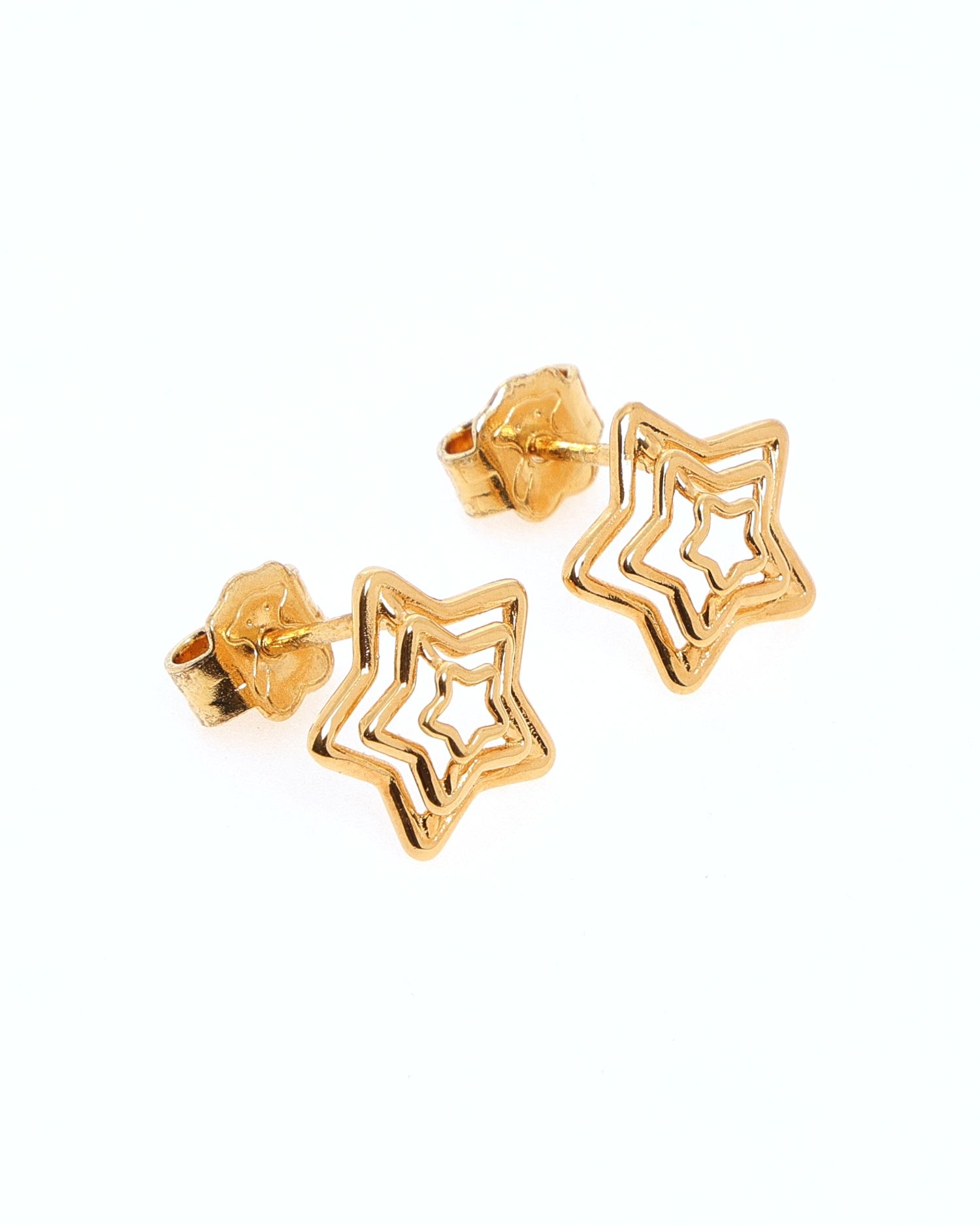 18ct Gold Plated Sterling Silver Star Stud Earrings