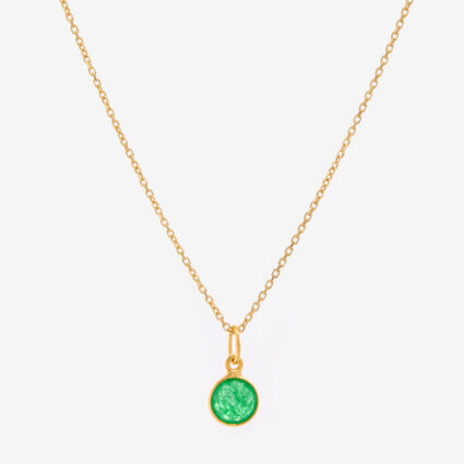 18ct Gold Plated Green Necklace - TK Maxx UK