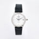 Silver Tone Leather Automatic Watch  - Image 1 - please select to enlarge image
