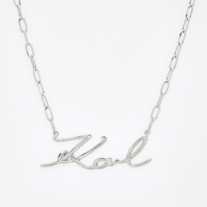 Silver Tone Signature Necklace - Image 1 - please select to enlarge image