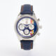 Navy Leather Chronograph Watch - Image 1 - please select to enlarge image