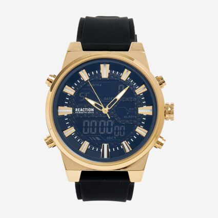 Gold Tone & Black Watch - Image 1 - please select to enlarge image
